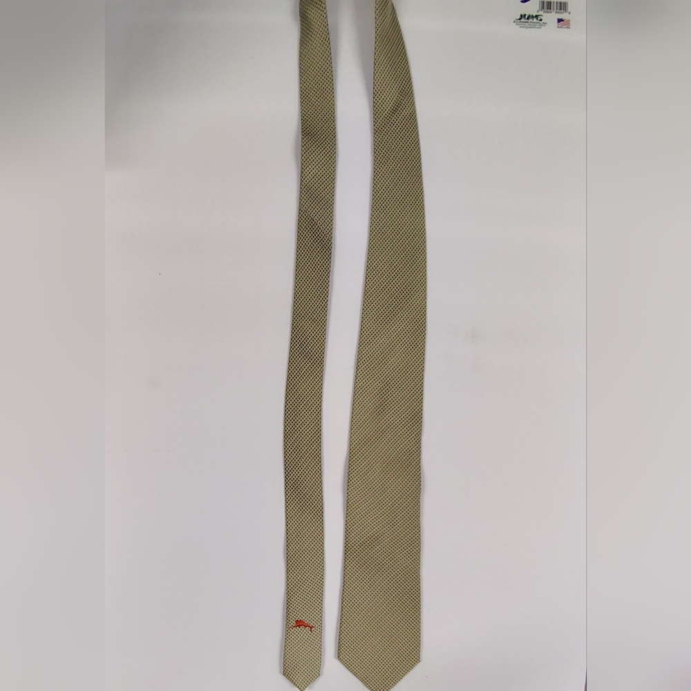 Tommy Bahama Men's Silk Tie Gold Green Geo-print & Marlin - Picture 5 of 7